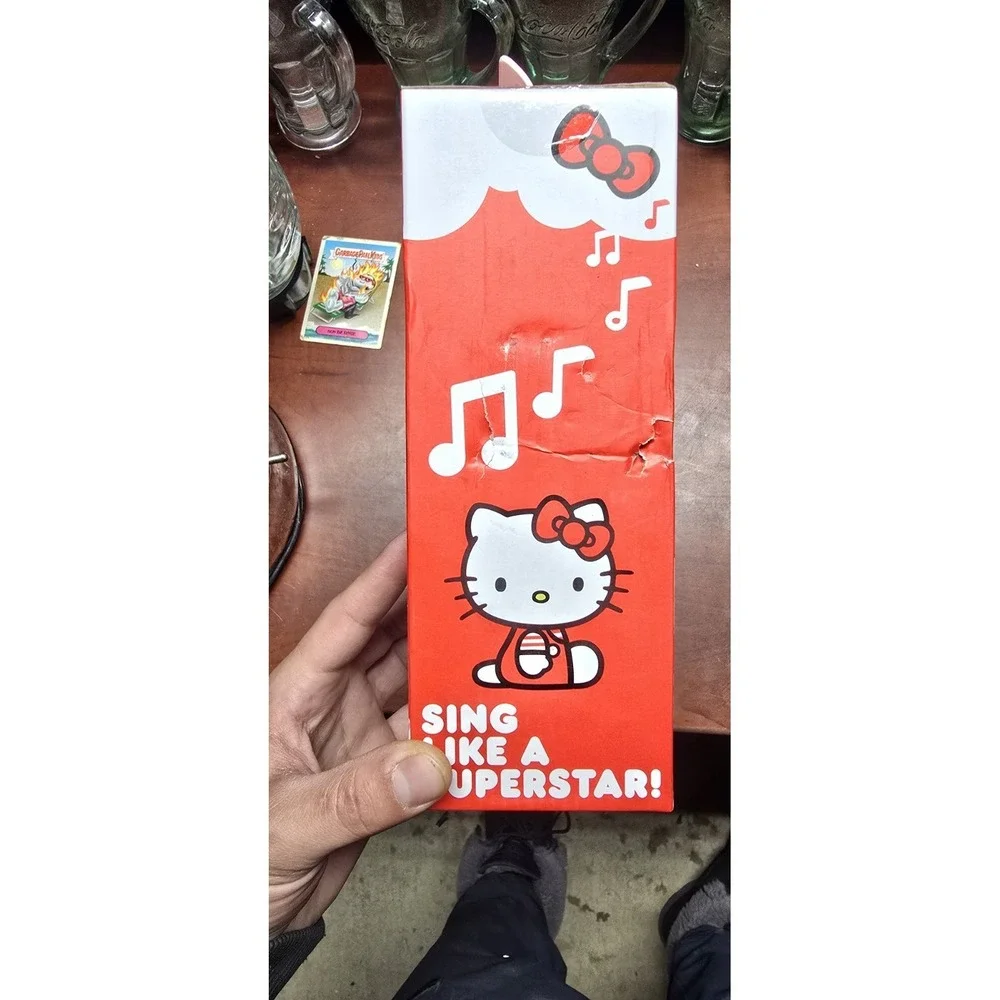 Hello Kitty Bluetooth Karaoke Microphone & Wireless Speaker USB Charging Red NIB